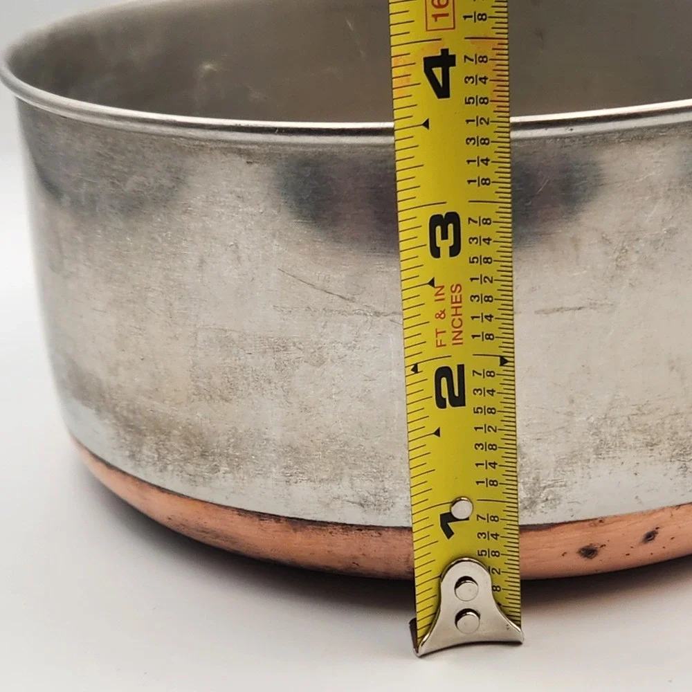 Vintage Revere Ware Sauce Pan 2 Qt Stainless Steel Copper Bottom Clinton IL USA